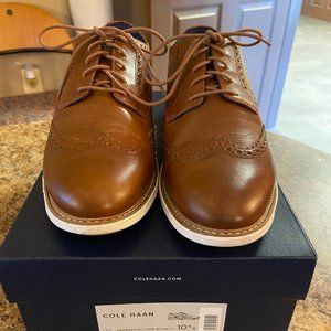 COLE HAAN Brown Grand Evolution Wingtip Oxford shoes